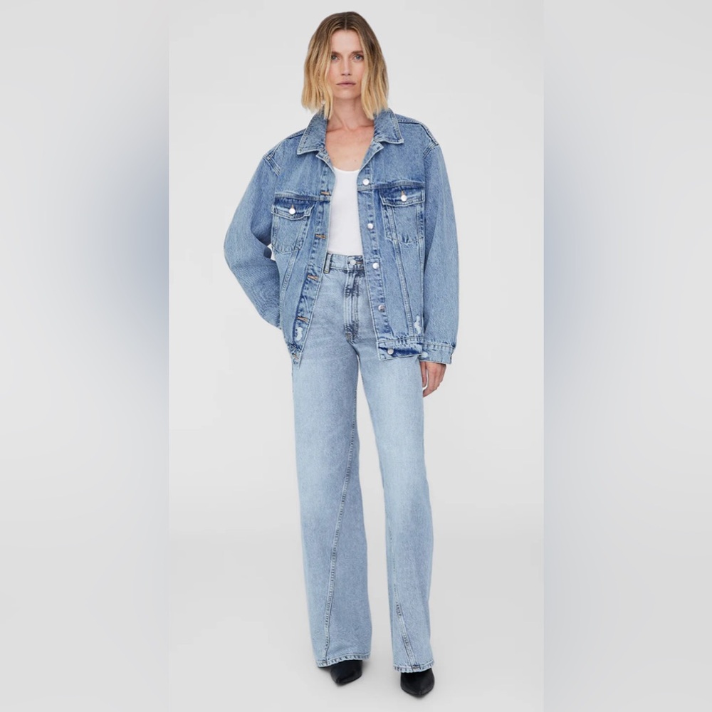 Anine Bing Light Blue Wide Leg Jeans